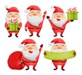 Set of christmas santa claus illustrations isolated on white. Watercolor santa claus christmas and new year character
