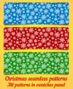 Set of Christmas seamless pattern with snowflakes