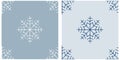 Set of Christmas Seamless pattern with snowflakes. Winter Flat vector illustration for Holiday decoration, Wrapping paper template Royalty Free Stock Photo