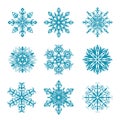 A set of Christmas snowflakes.