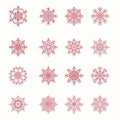 Set of Christmas snowflakes