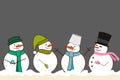Set Christmas Snowman Royalty Free Stock Photo