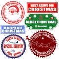 Set of Christmas stamps and labels