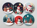 A set of cute Christmas stickers