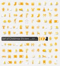 Set of Christmas stickers Royalty Free Stock Photo