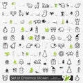 Set of Christmas stickers Royalty Free Stock Photo