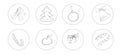 Set of Christmas stickers. Vector illustration on a white background. Royalty Free Stock Photo