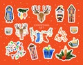 Set of Christmas stickers Royalty Free Stock Photo