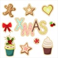 Set of christmas stickers