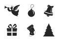 Set of Christmas symbol icon. Christmas design element. isolated silhouette image