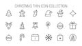 Set of christmas thin line icon. Vector label christmas and new year symbol collection