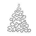 Set of christmas tree doodle illustration Hand drawn Sketch line vector Royalty Free Stock Photo