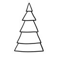 Set of christmas tree doodle illustration Hand drawn Sketch line vector Royalty Free Stock Photo