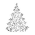 Set of christmas tree doodle illustration Hand drawn Sketch line vector Royalty Free Stock Photo