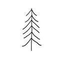 Set of christmas tree doodle illustration Hand drawn Sketch line vector Royalty Free Stock Photo