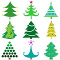 Set of Christmas tree icons great for any use, Vector EPS10. Royalty Free Stock Photo