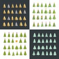 Set of Christmas tree silhouette design vector set. Concept tree Royalty Free Stock Photo