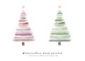 Set of Christmas trees cute watercolor hand-painted for creating card Royalty Free Stock Photo