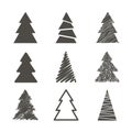 Set of christmas trees