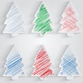 Set of christmas trees. Royalty Free Stock Photo