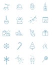 Set of Christmas vector fully editable linear icons.