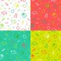 Set of Christmas vector seamless patterns