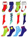 Set of Christmas, Winter and America pattern socks