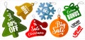 Set of Christmass Stickers - sale tags - banners price and discount labels - Winter collection - Vector