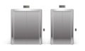 Set of Chrome Metal Office Building Elevator Doors