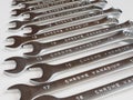 wrench spanner set of many different sizes Royalty Free Stock Photo