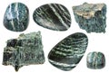 Set of Chrysotile gemstones isolated