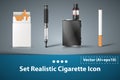 Set cigarette electronic icon.