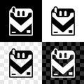 Set Cigarettes pack box icon isolated on black and white, transparent background. Cigarettes pack. Vector Royalty Free Stock Photo