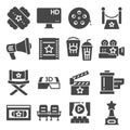 Set of Cinema and Entertainment Vector Icons