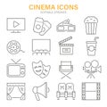 Set of Cinema Icons. Entertainment Logo Elements Collection