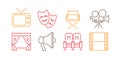 Set of Cinema Icons. Entertainment Logo Elements Collection