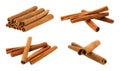 Set of Cinnamon Heaps, isolated on transparent background