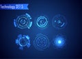 Set of Circle Abstract Digital Technology UI Futuristic HUD Virtual Interface Elements Sci- Fi Modern User For Graphic Motion, Th