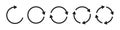 Set of circle arrow vector icons. Recycling icon. Circular arrows. Refresh and reload arrow icon. Repeat cycle symbol