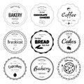 Set of 9 circle bakery labels