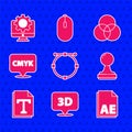 Set Circle with Bezier curve, Speech bubble text 3D, AE file document, Stamp, Text, CMYK, RGB and color mixing and