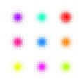 Set of Circle Colorful square Dot Banners. Noisy Royalty Free Stock Photo