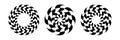 Set of Circle Design Elements. Illusion of Rotation Movement Royalty Free Stock Photo