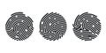 Set of Circle Fingerprint icons design for application. Finger print flat scan. Vector illustration isolated on white background Royalty Free Stock Photo