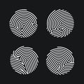 Set of Circle Fingerprint icons design for application. Personal Id for authorization. Finger print flat scan. Vector illustration Royalty Free Stock Photo