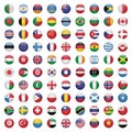 Set of circle flag icons vector illustration