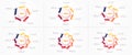 Set of circle infographic design templates. 5 6 7 8 9 10 options. Vector illustration Royalty Free Stock Photo