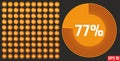 Set of circle percentage diagrams from 0 to 100 percent. Progress bar template. Percentage diagram set for infographic, UI, web de Royalty Free Stock Photo