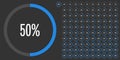 Set of circle percentage diagrams from 0 to 100