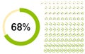 Set of circle percentage diagrams from 0 to 100 for Web Design, User Interface UI UX or Infographic. Loading indicator Colorful Royalty Free Stock Photo